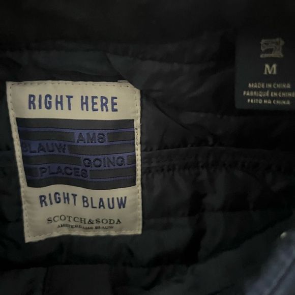 Right Here Right Blauw Scotch & Soda Navy Blue Jacket Size Médium - Picture 5 of 5